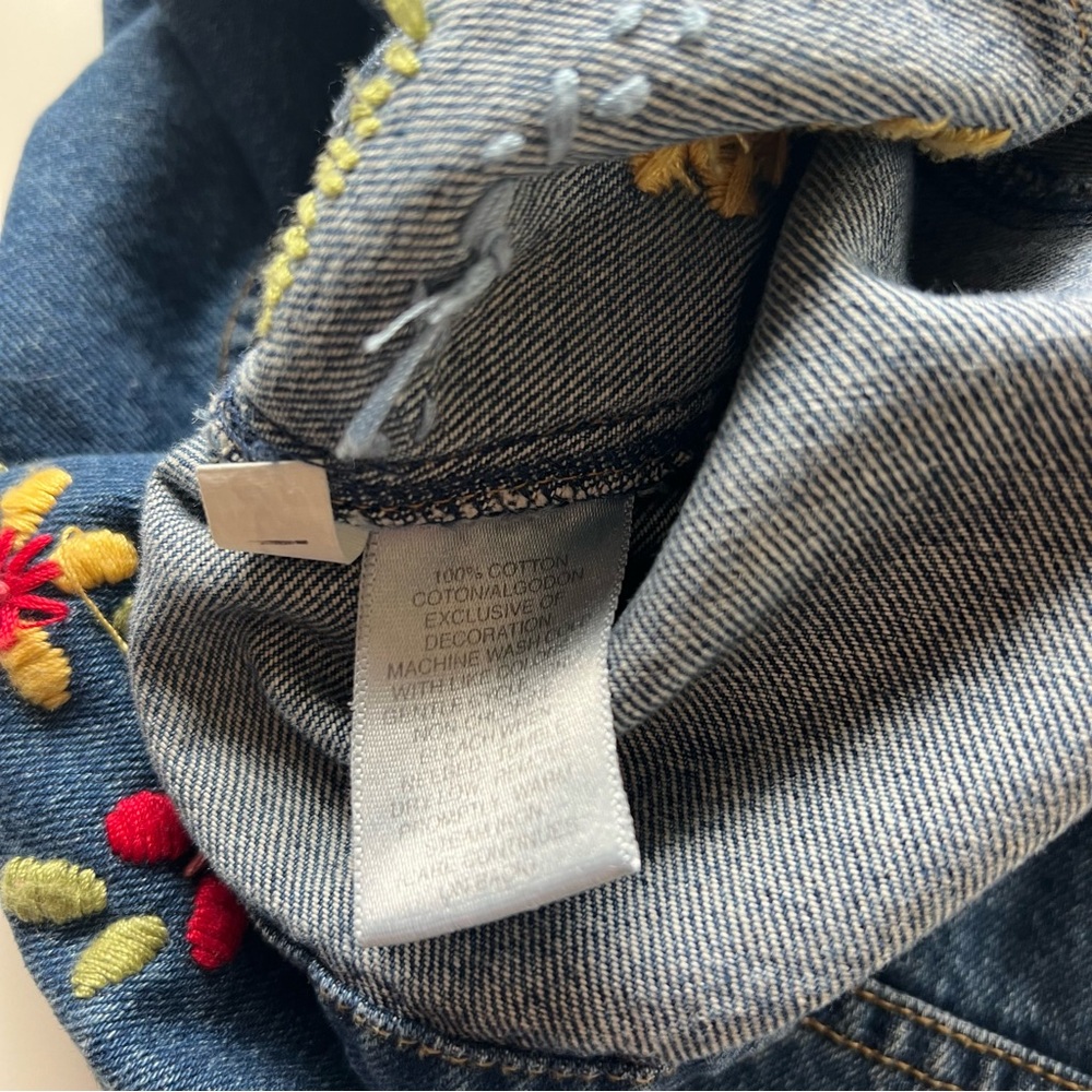 Vintage 90s y2k Susan Bristol Embroidered Denim Vest women’s M - Picture 8 of 8